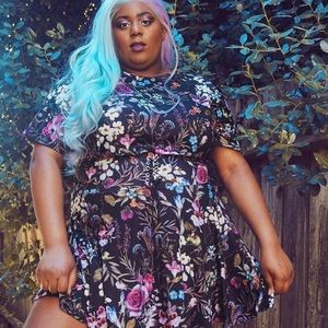 Simply Be Colorful Floral Corset Detail Dress